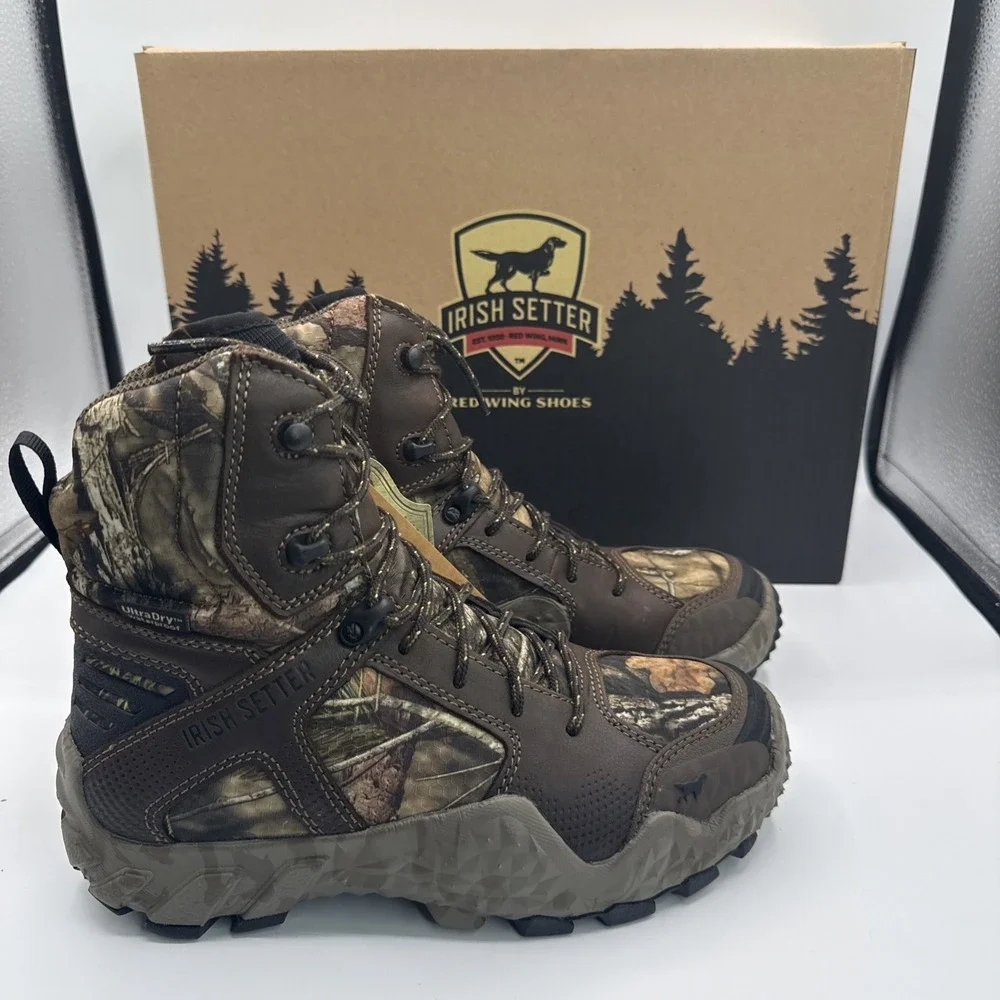 Irish Setter Boots Womens US 7.5 Brown Camo Vaprtrek Waterproof Hunting Outdoors